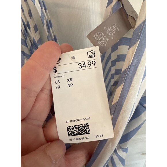 H&M Blue & White Striped Sleeveless Maxi Dress Size XS NWT - Picture 3 of 7